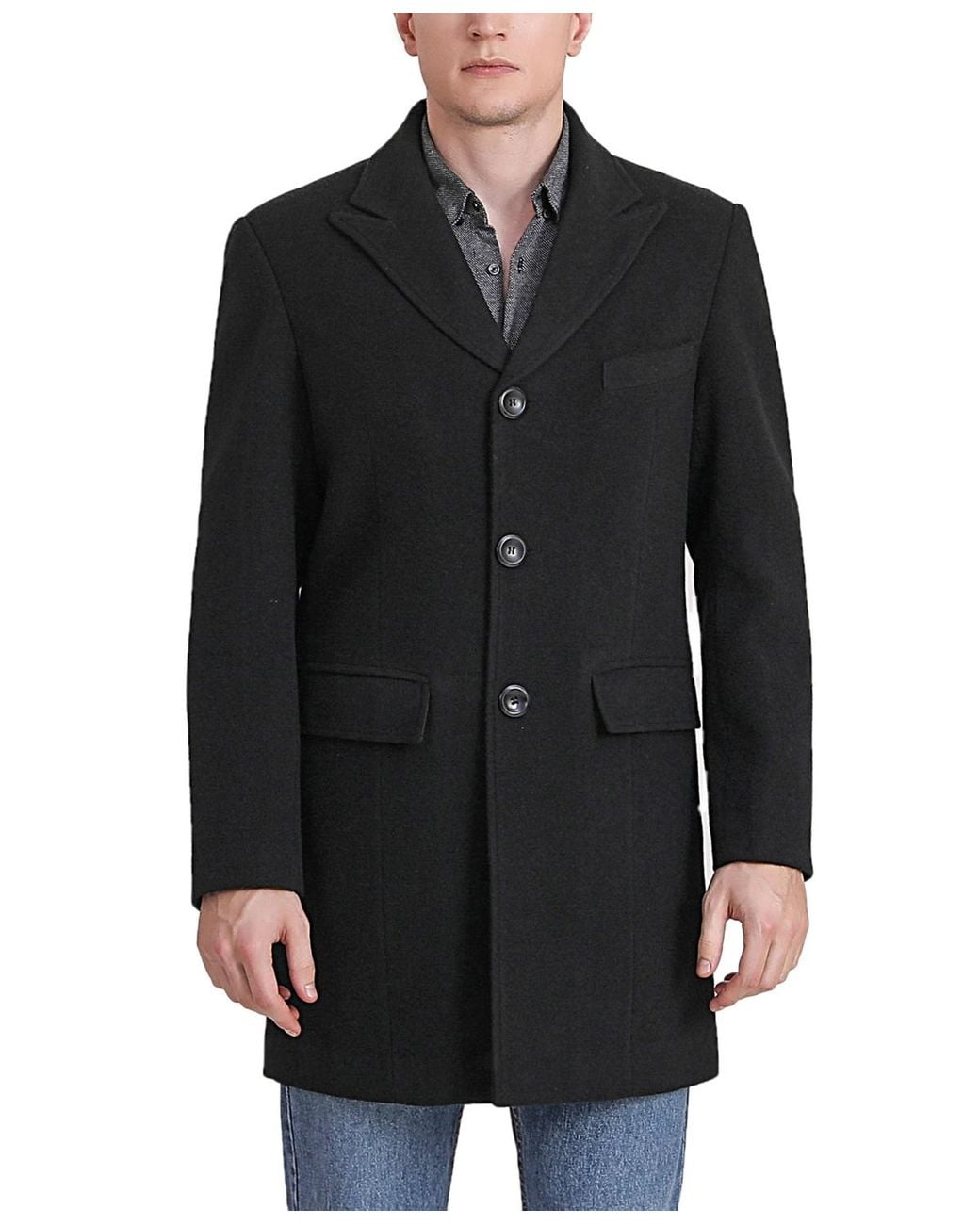 BGSD Black Men Marc Wool Blend Walker Coat for men