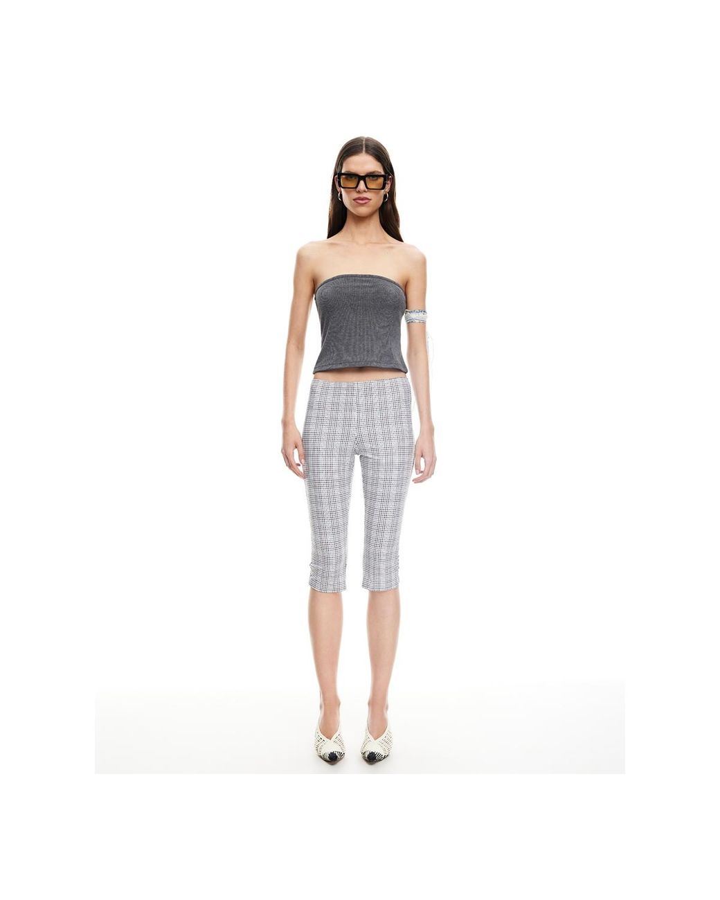 Lioness Blue Checked Starlet Capri Pants