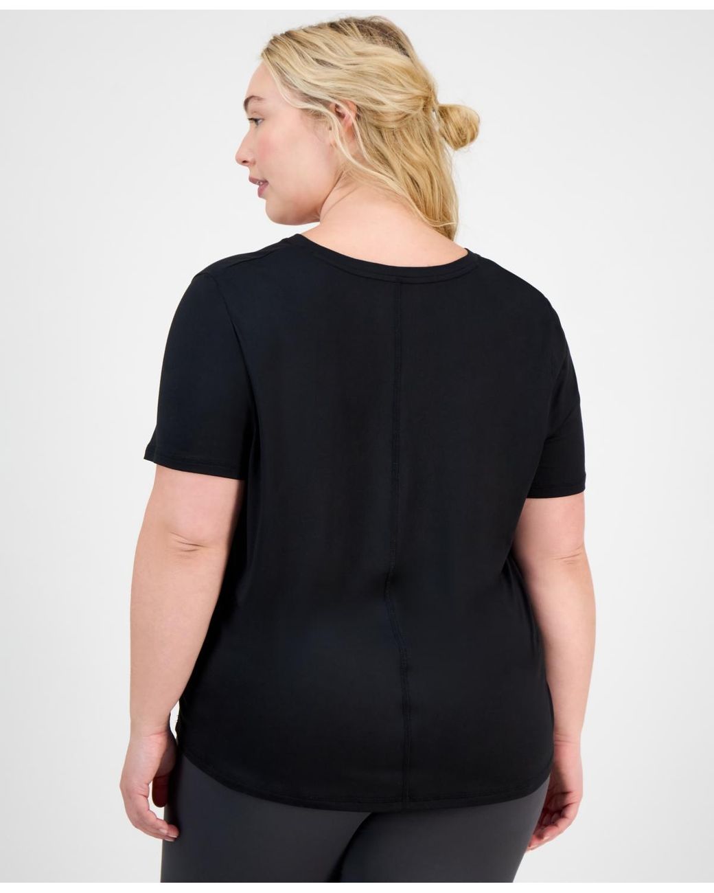 ID Ideology Black Plus Size Solid Essentials Active Tee