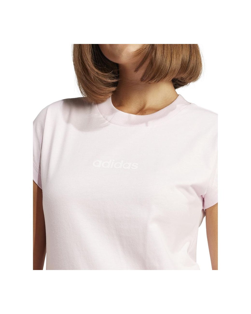 Adidas White Essentials Linear Cotton T-shirt