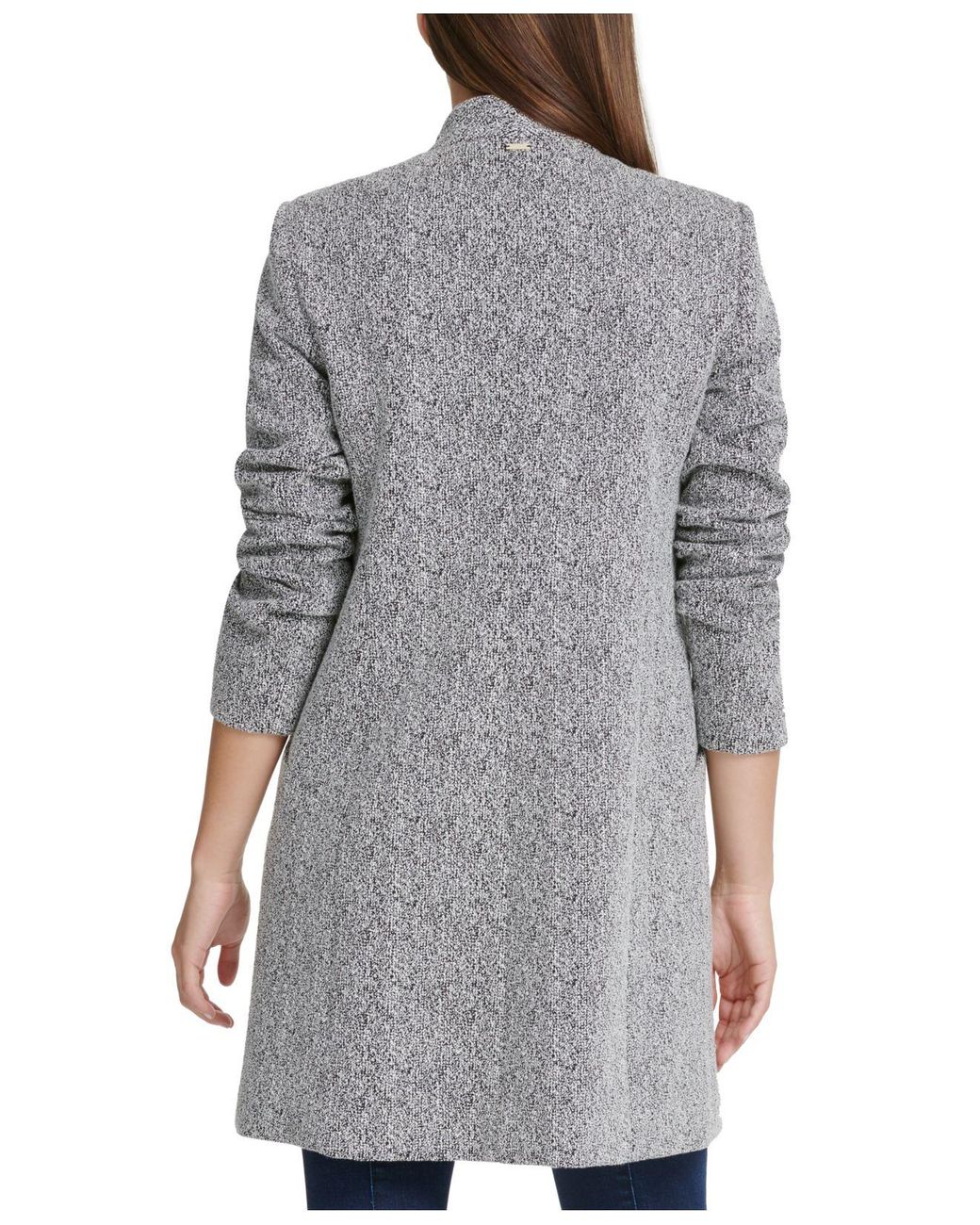 Notch-neck D-ring Knit Topper Jacket 