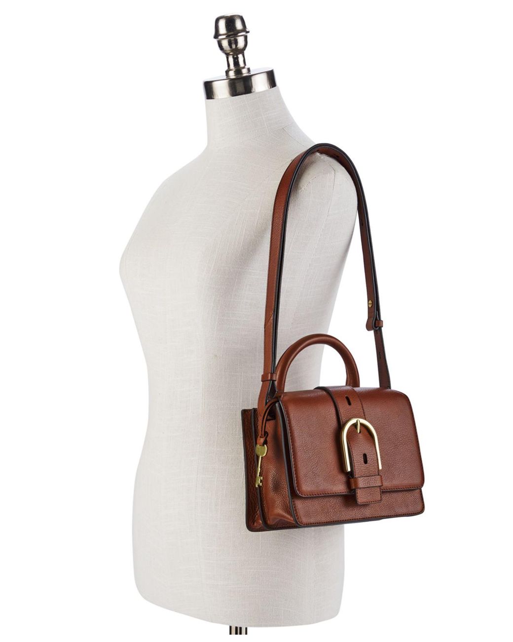 Fossil Wiley Top Handle Leather Satchel in Brown | Lyst