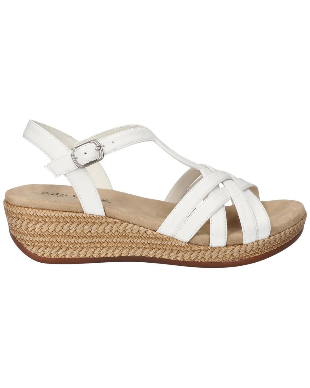 Easy Street White Lua Wedge Heel Sandals