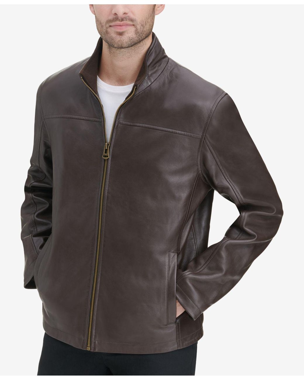 cole haan leather jacket macys