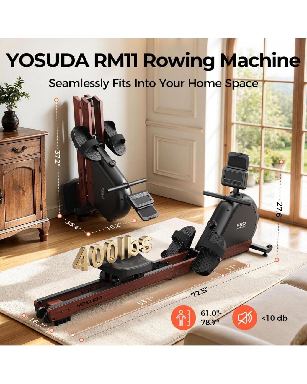 Fed Fitness Yosuda Rm11 Magnetic Rowing Machine in Blue | Lyst