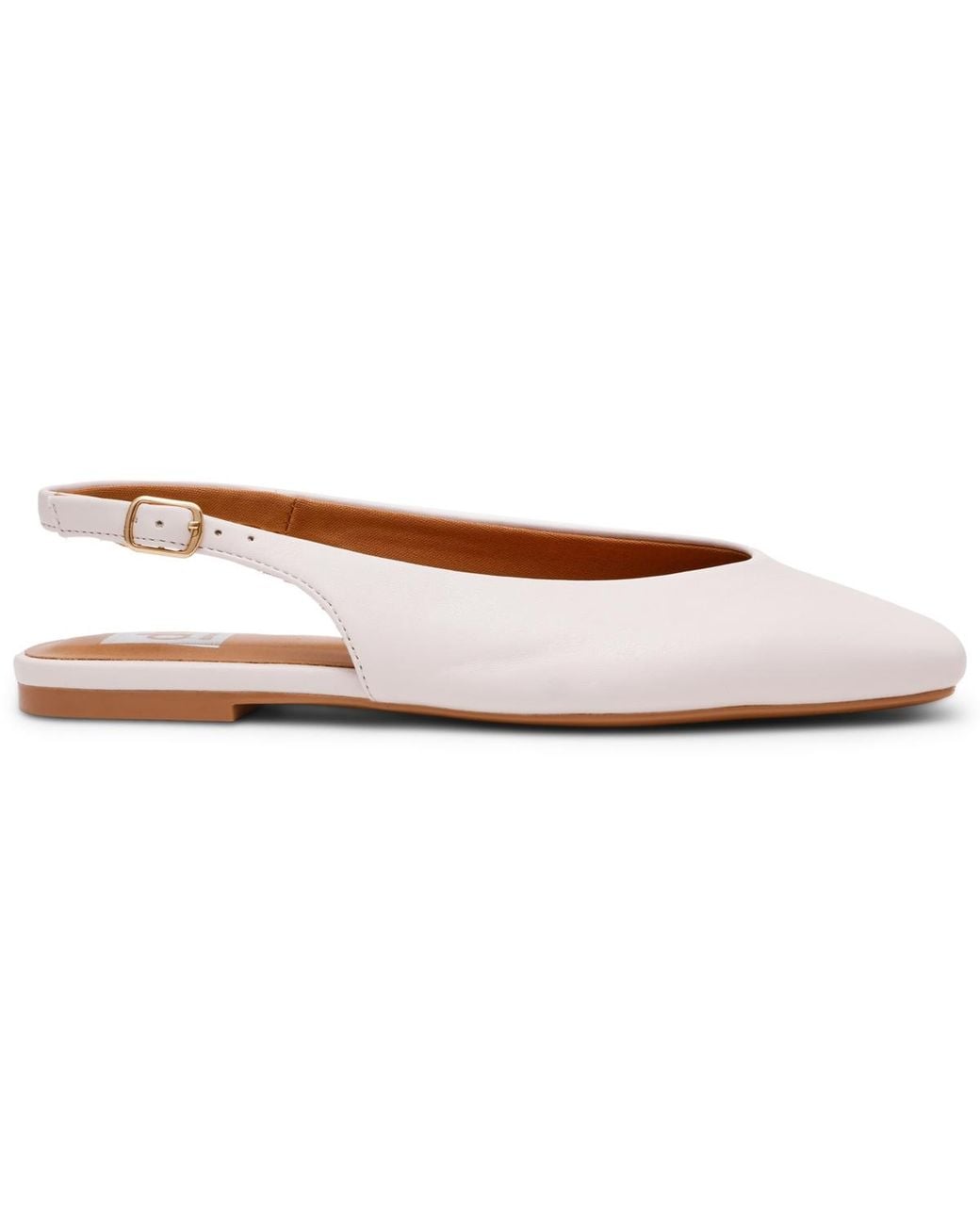 Dolce Vita White Square-toe Slingback Flats