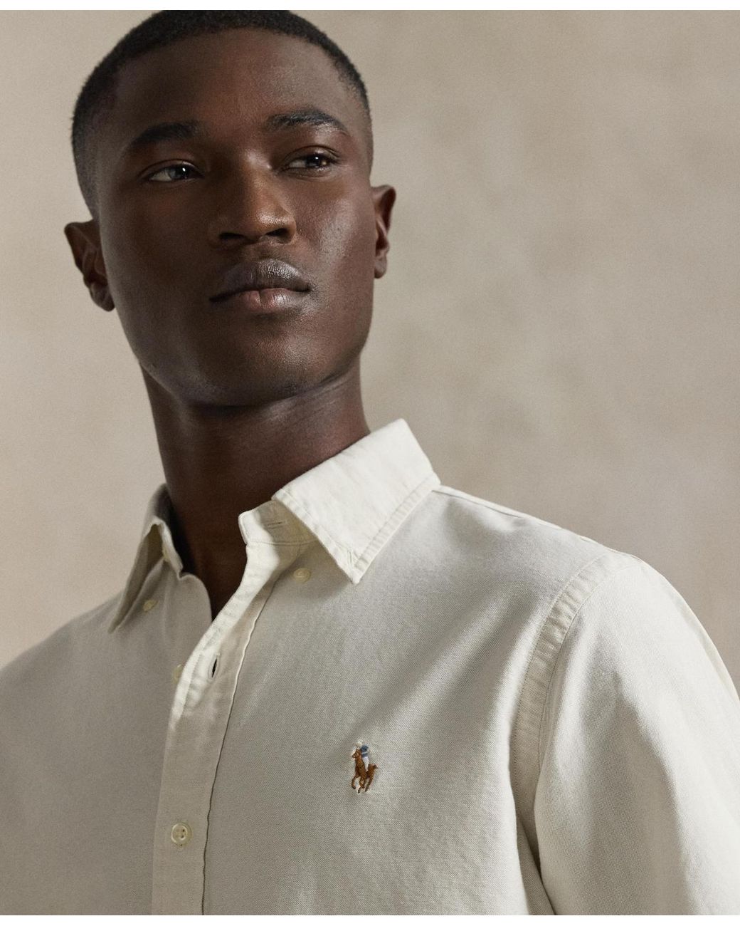 Polo Ralph Lauren Classic Fit Long Sleeve Oxford Shirt in Natural for ...
