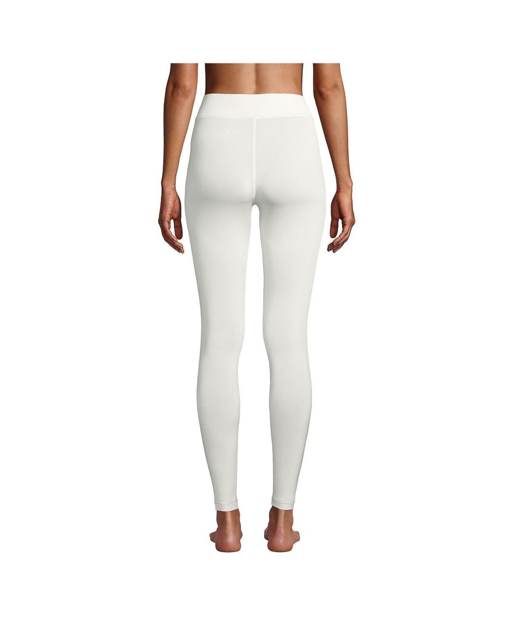 Lands' End Petite Thermaskin Heat Base Layer Thermal Pants Long Underwear  leggings in White