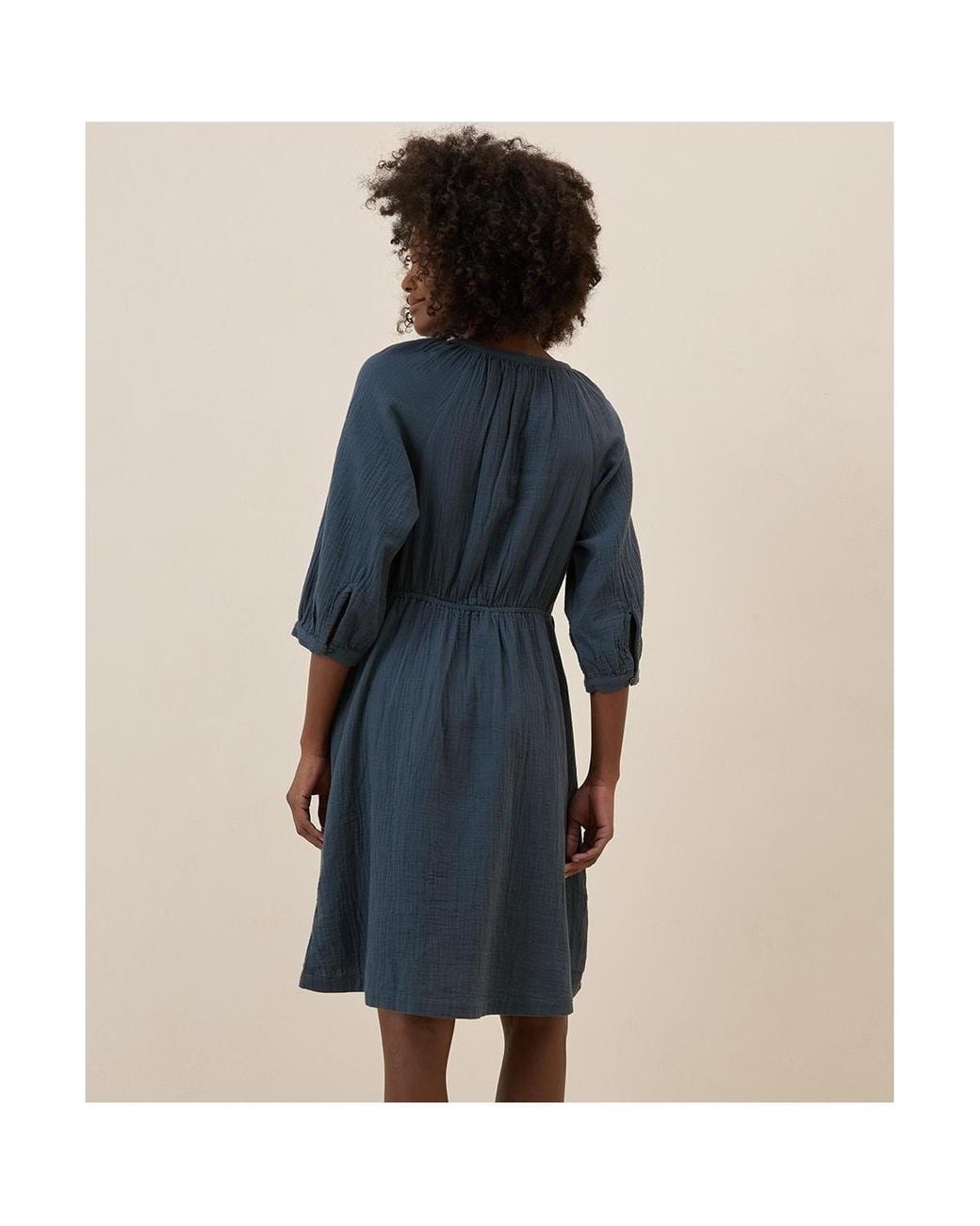 Pact Organic Cotton Coastal Double Gauze Peasant Dress in Blue | Lyst Pact Organic Cotton Coastal Double Gauze Peasant Dress in Blue | Lyst