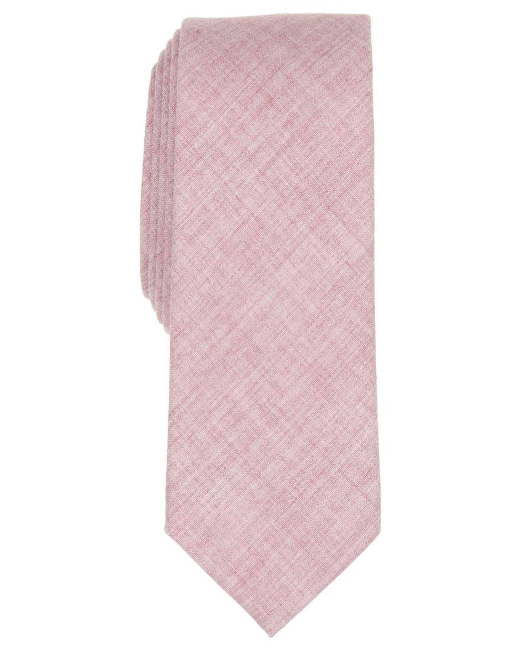 BarIII Pink Chambray Solid Tie for men