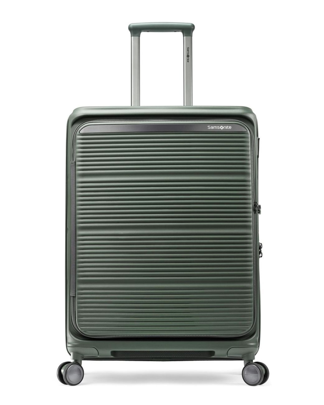 Samsonite Green Innovative Design - Quick Access Front Pocket - Dual Suspension Wheel Technology - Tsa Lock - Expandable - Includes Removable