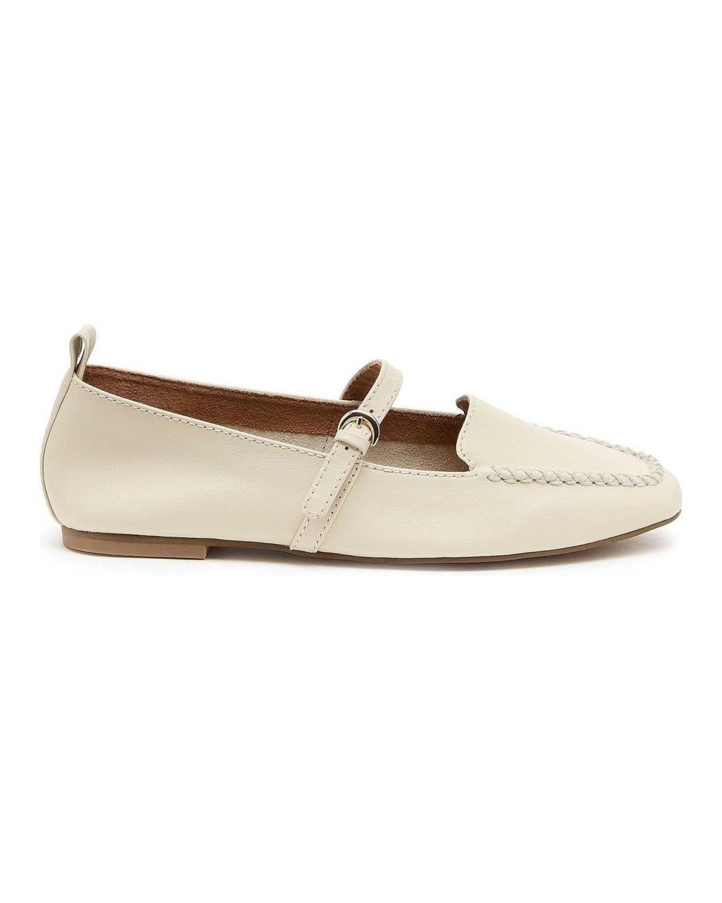 Square Dagger Kelsi Dagger Brooklyn Ferry Square-toe Leather Mary Jane Flats in White ...