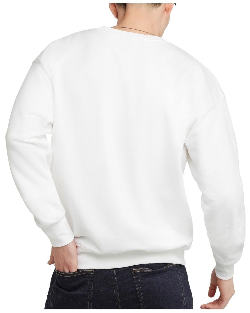 Hanes White Ultimate Heavyweight Fleece Crewneck Sweatshirt for men