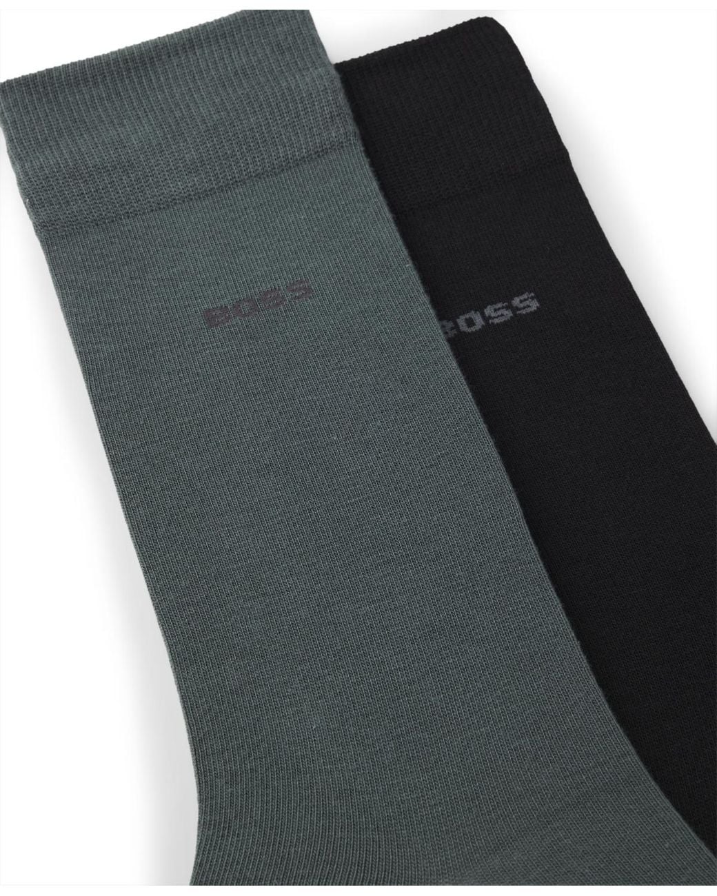 Boss Gray Solid Crew Length Socks for men