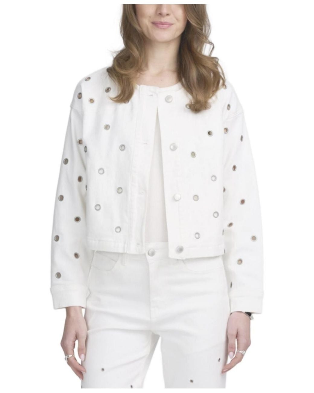 Elle Collection White Grommet Jacket