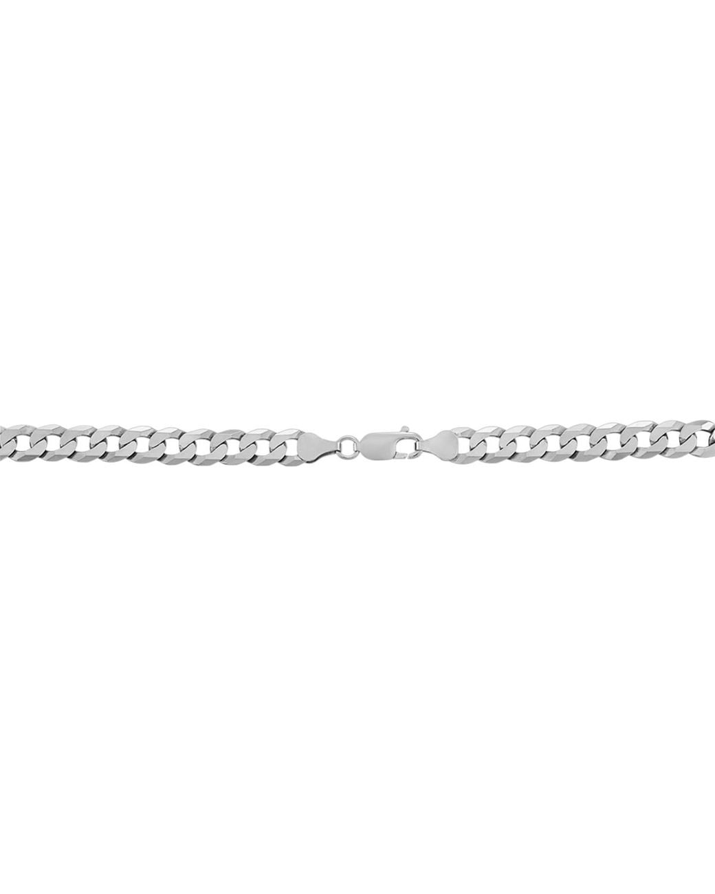 Italian Silver Metallic Solid Curb Chain Necklace for men