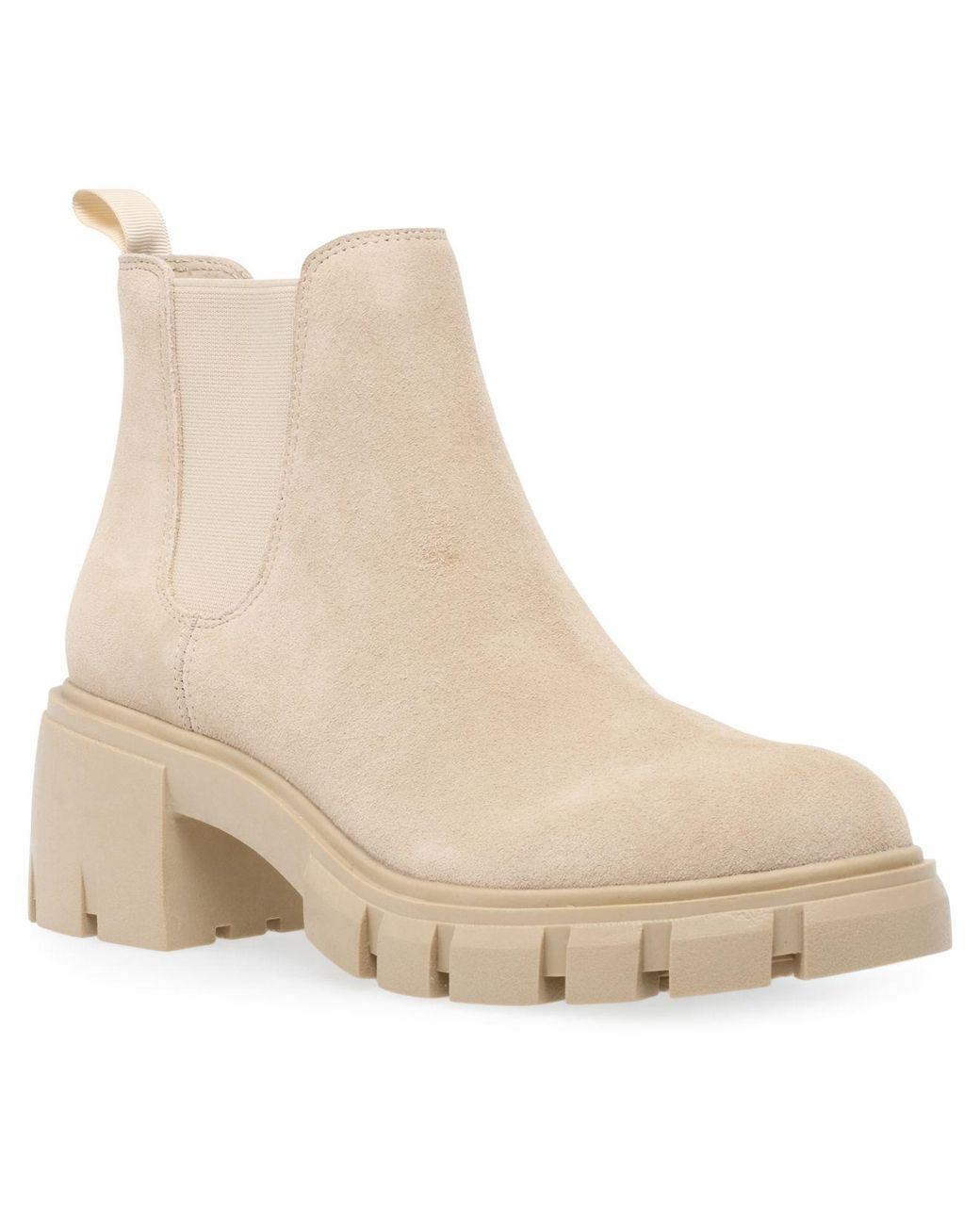 Steve Madden Howler Lug Sole Chelsea Booties in Natural | Lyst