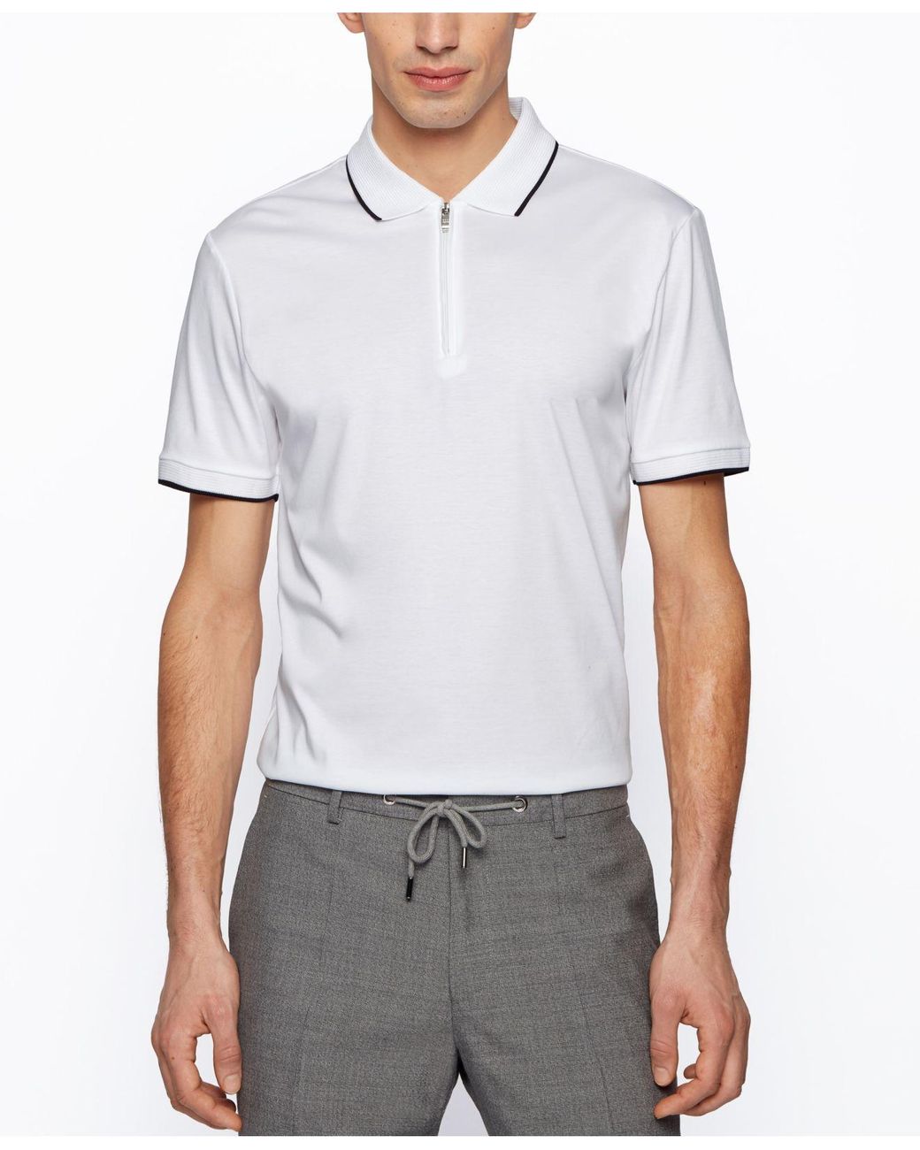 white hugo boss polo