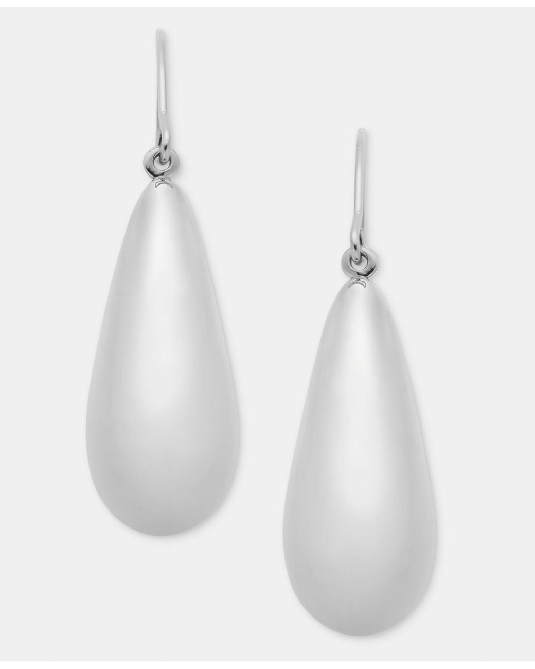 DKNY White Puffy Statement Hoop Earrings