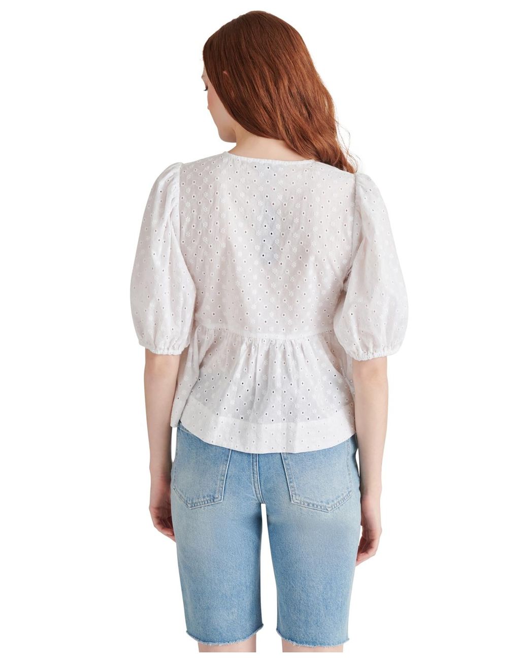 売れ筋商品|||スティーブ マデン カットソー トップス レディース Women's Paula Eyelet Tie-Front Cotton Top White STEVE MADDEN Paula Eyelet Tie Front Top | Bloomingdale's