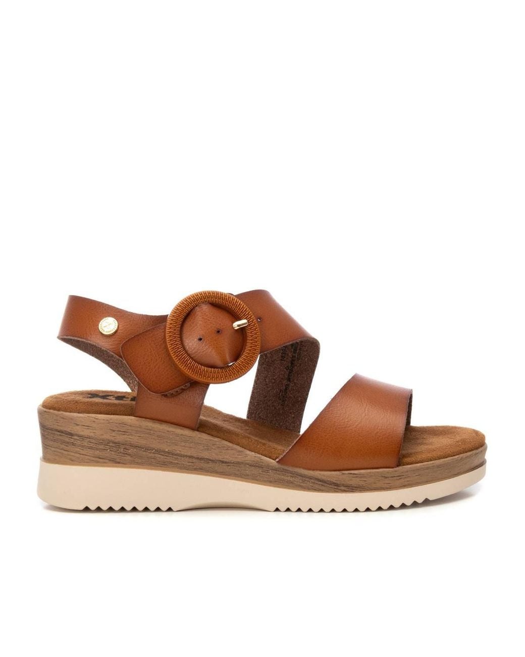 Xti Brown Wedge Sandals By