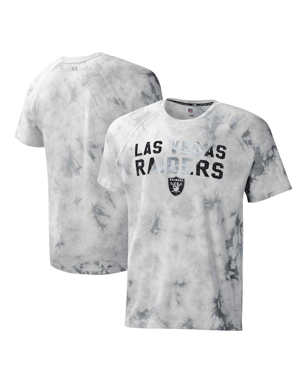 Men's Las Vegas Raiders MSX by Michael Strahan Silver/Black Mesh Back T- Shirt