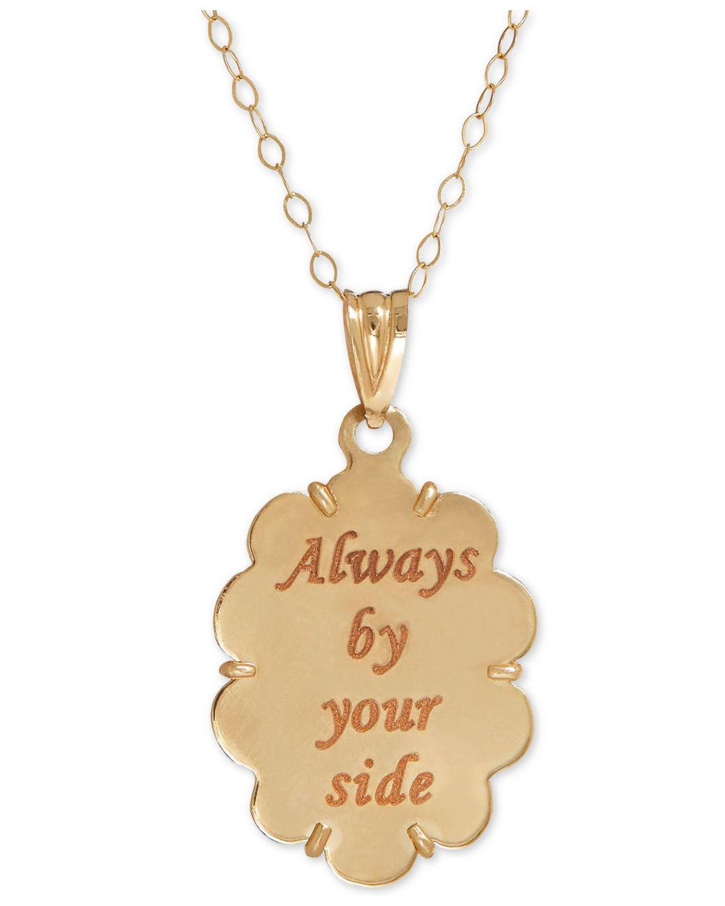 Macy's Two-tone Angel always By Your Side Pendant Necklace In 10k Gold in  Metallic