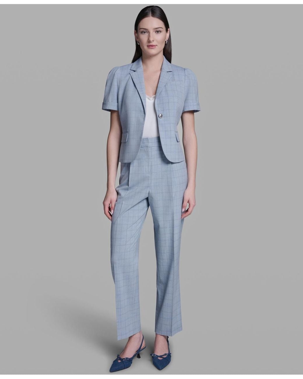 BCBGMAXAZRIA Blue Notch Collar Jacket