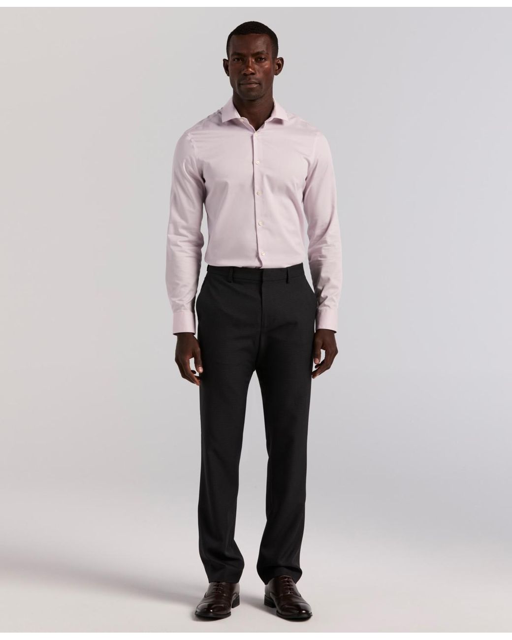 Perry Ellis Black Modern-fit Stretch Solid Resolution Pants for men