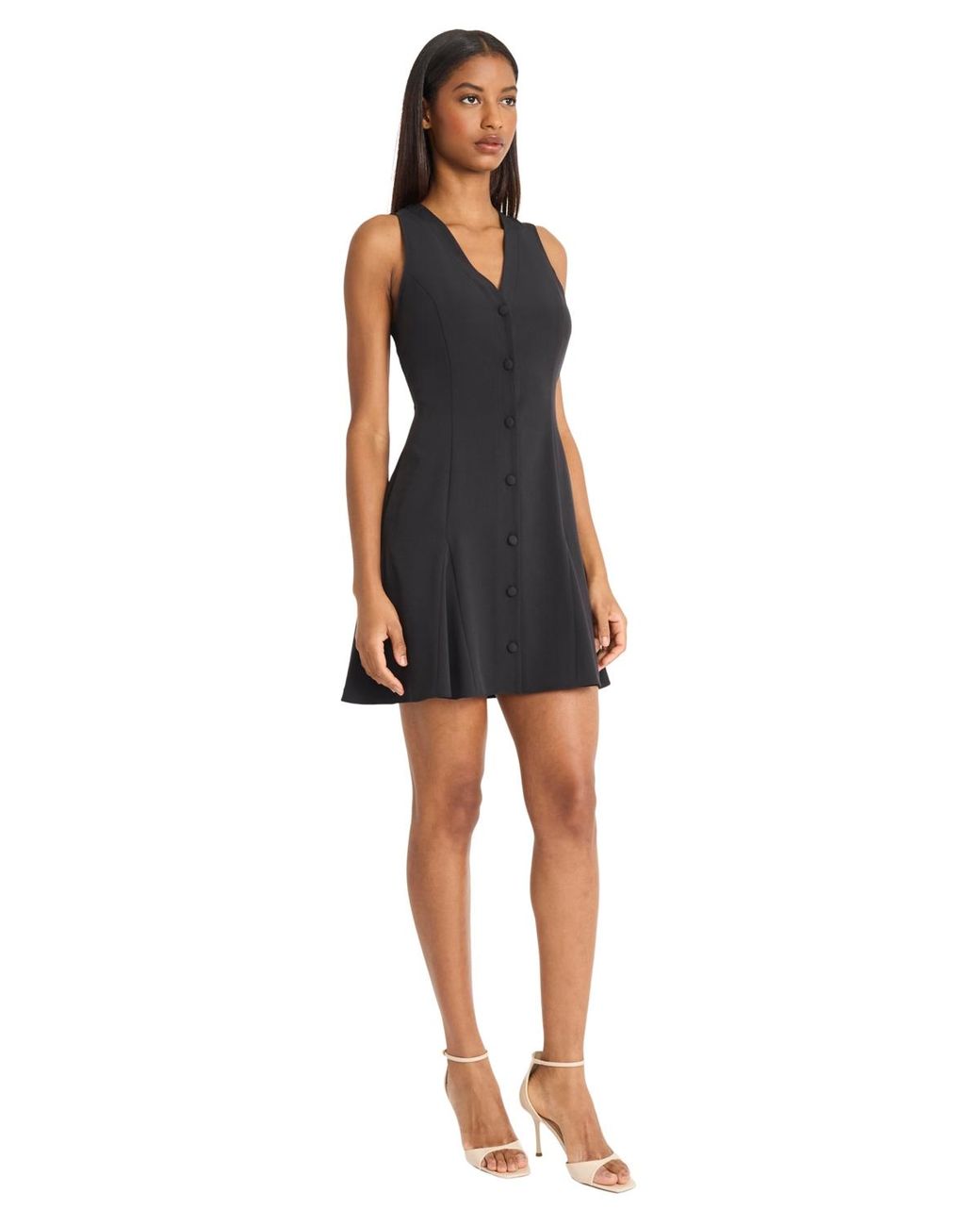 green emerald velvet dress Black Fit Flare Tank Dress Black / X-Large main image 0