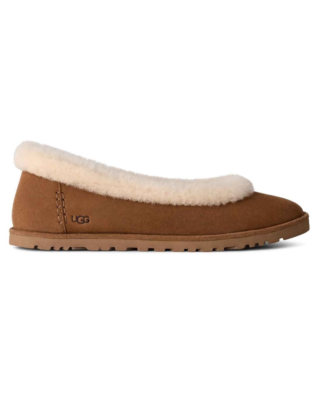 Ugg Brown Zora Ballet Round Toe Flats