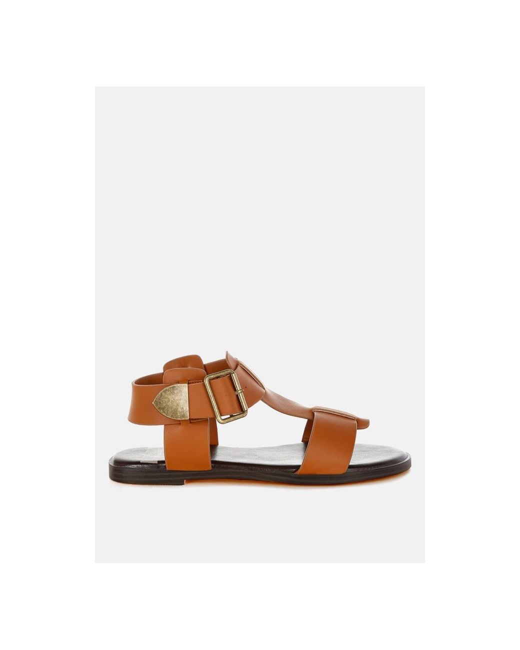 Rag & Co Brown Shayla Gladiator Flat Sandals
