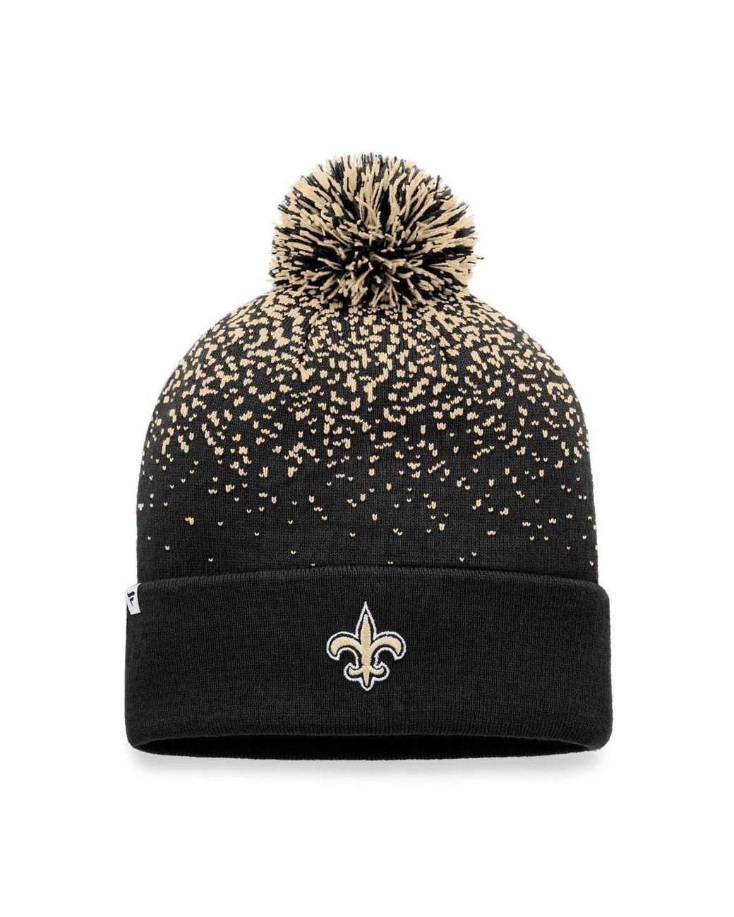 Fanatics Branded Black New Orleans Saints Iconic Gradient Cuffed Knit Hat  With Pom for Men