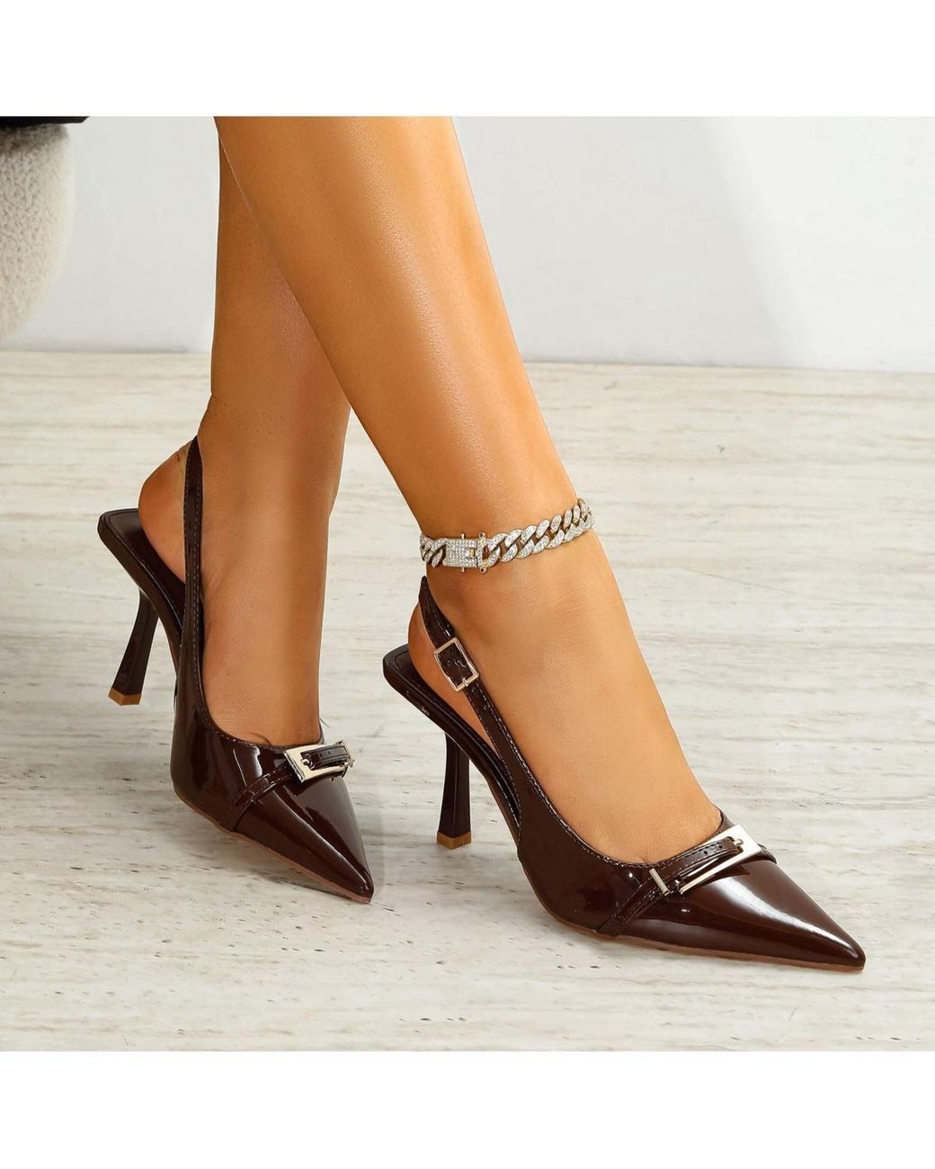 BERNESS Brown Coraline Slingback Pump