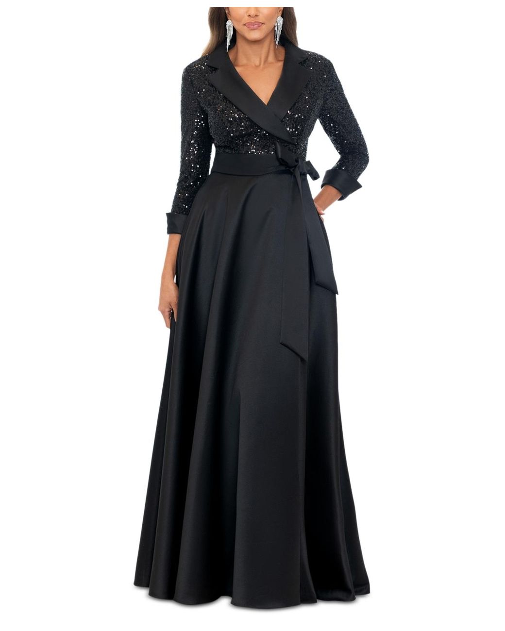 Jovani 24296 Black Long Sleeve Sheer Bodice Evening Dress – Spybaby