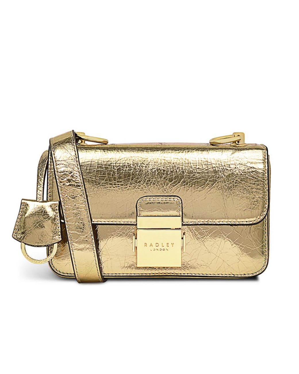 Radley Hanley Close Metallic Mini Flap Over Crossbody in Natural