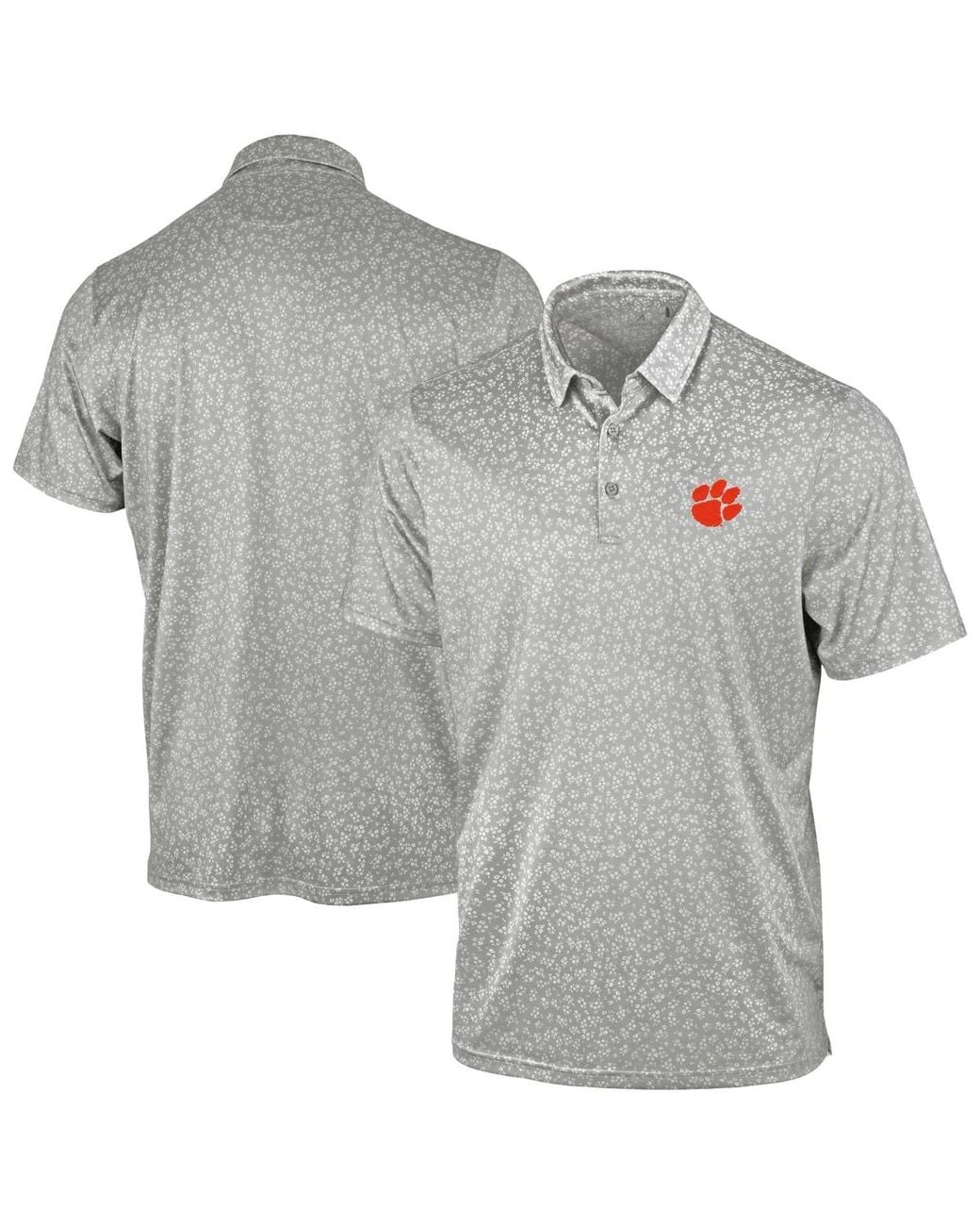 Antigua Clemson Tigers Mono Floral Polo Shirt in Gray for Men | Lyst