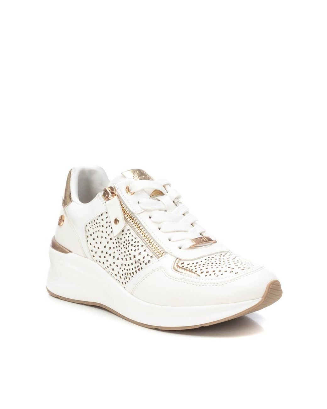 Xti White Wedge Sneakers By