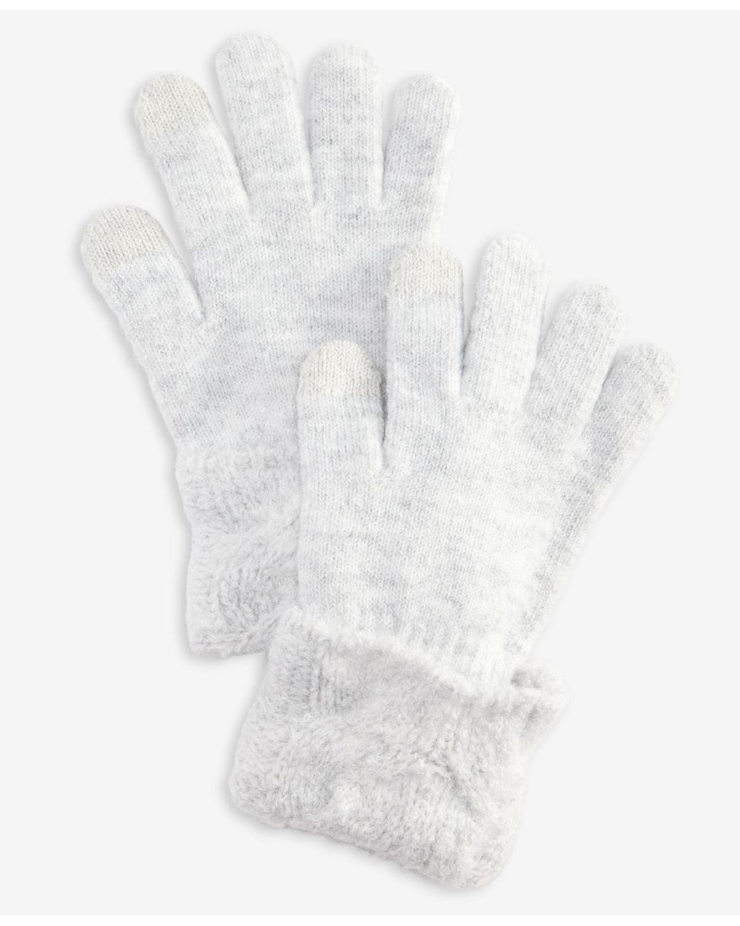 Style & Co. White Cable Boucle Knit Gloves