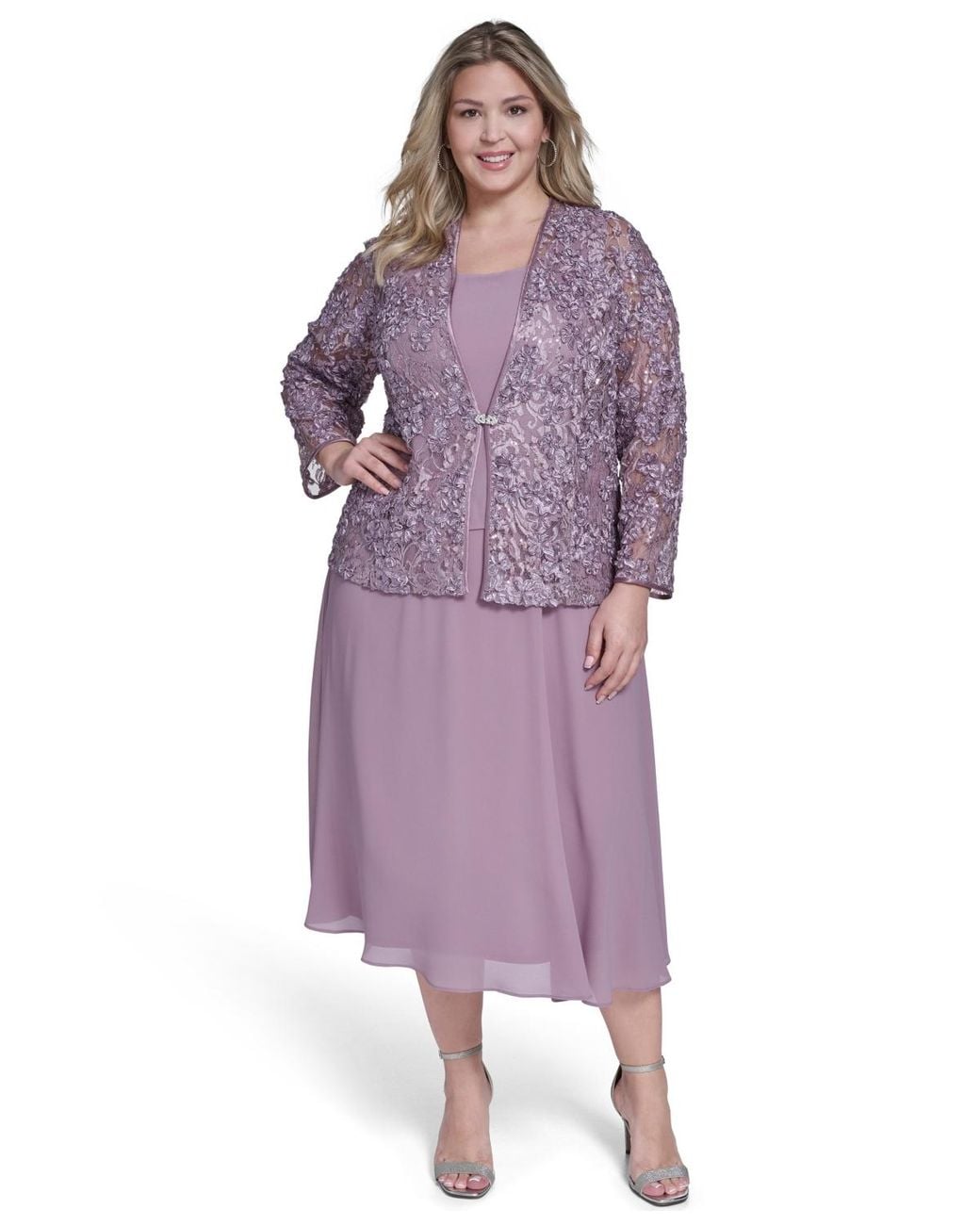 rent the runway embroidered dress Brand Fit and Flare Long Sleeve Ponte Dress Plus Size Women's Dresses –  Penningtons main image 0