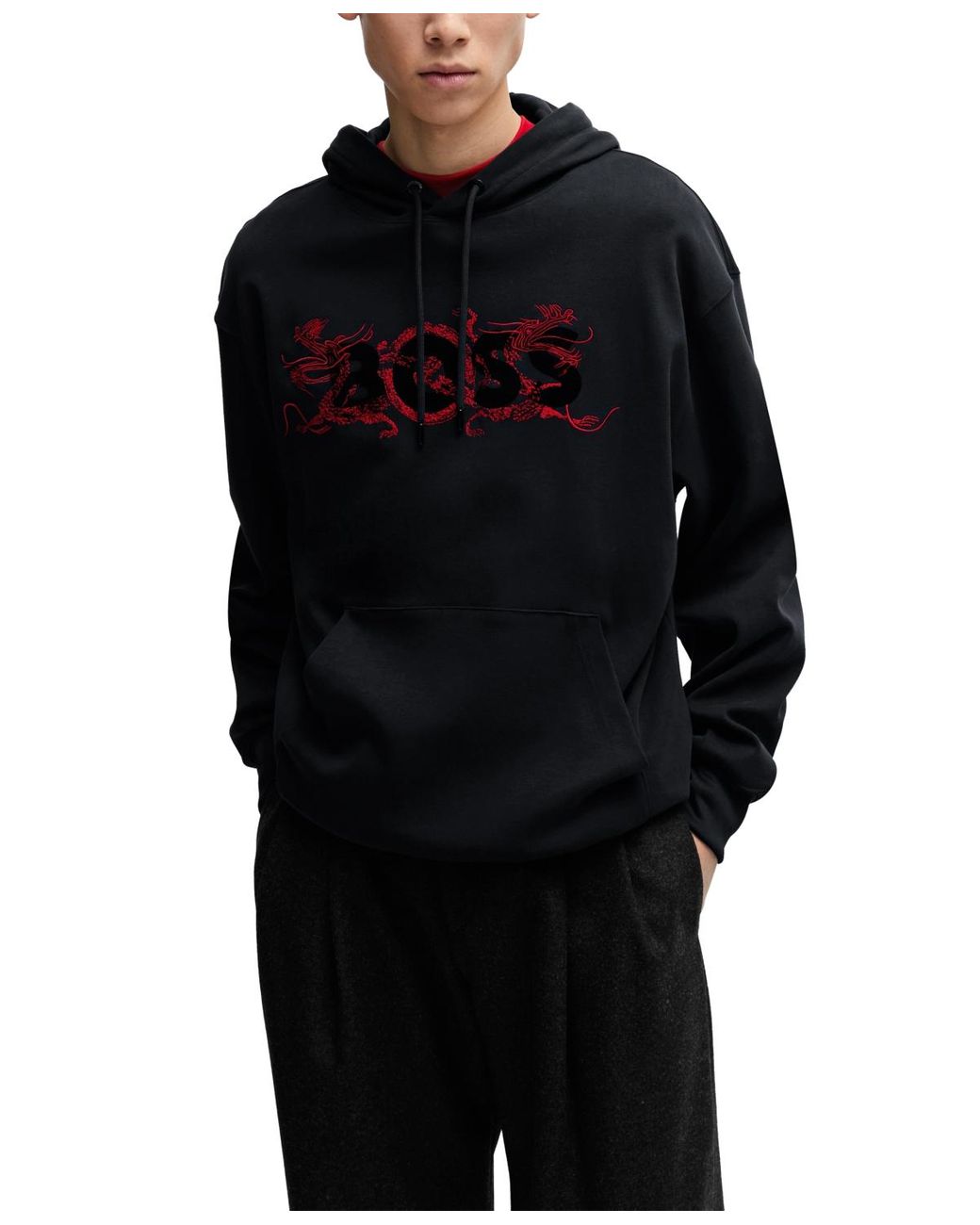 BOSS Black Men#39;s Soleri Lunar New Year Sweatshirt - Bright Red