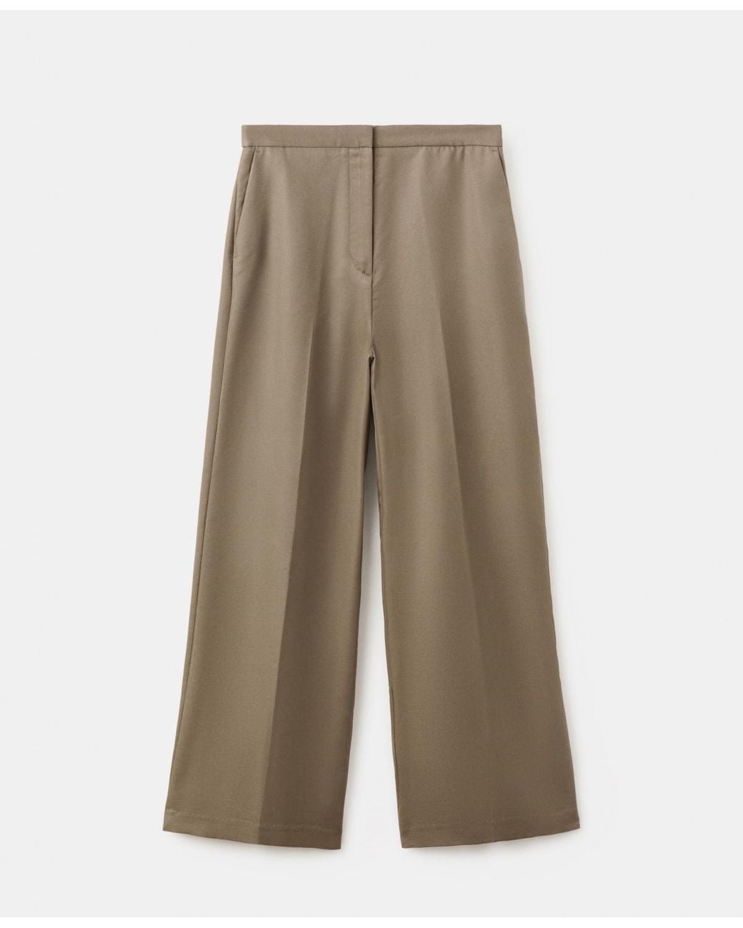 Mango Green High-waisted Lyocell Pants
