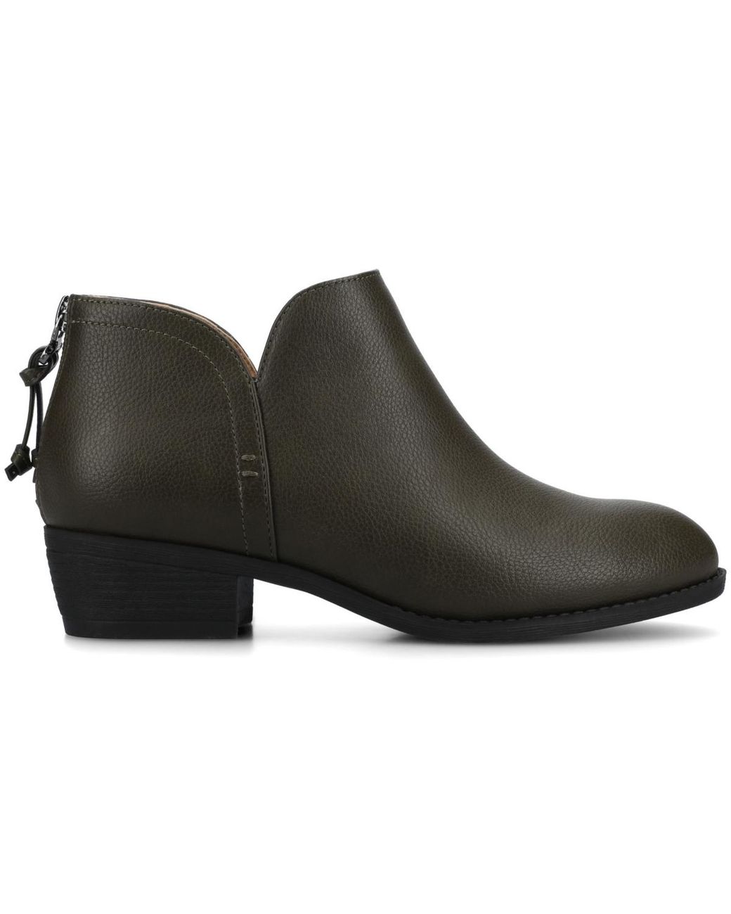 Journee Collection Black Livvy Side Split Ankle Booties
