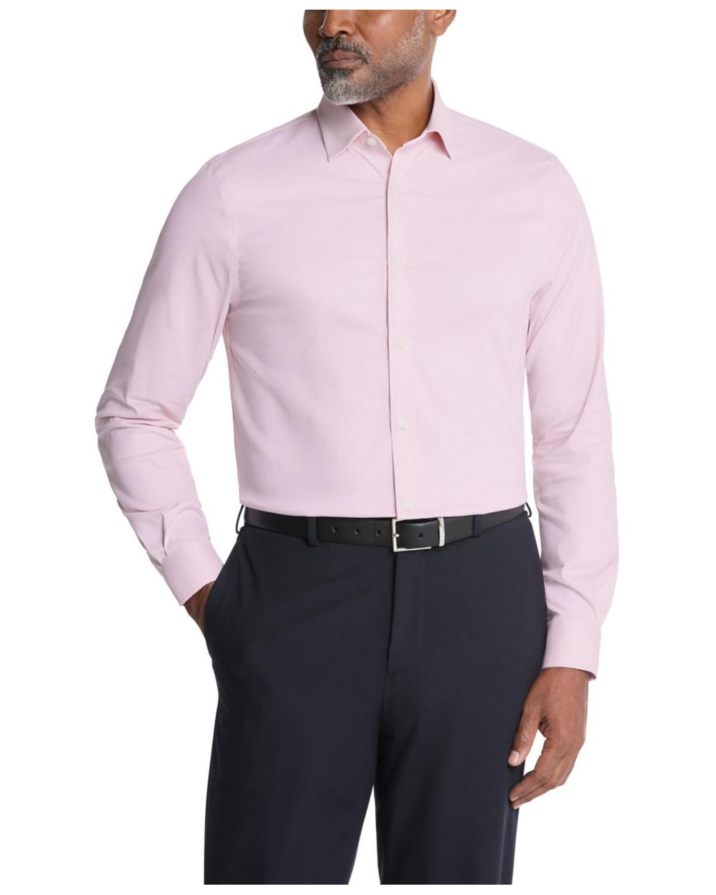 Michael Kors Eco Passport Stretch Untucked Slim Fit Dress Shirt in Pink for  Men | Lyst