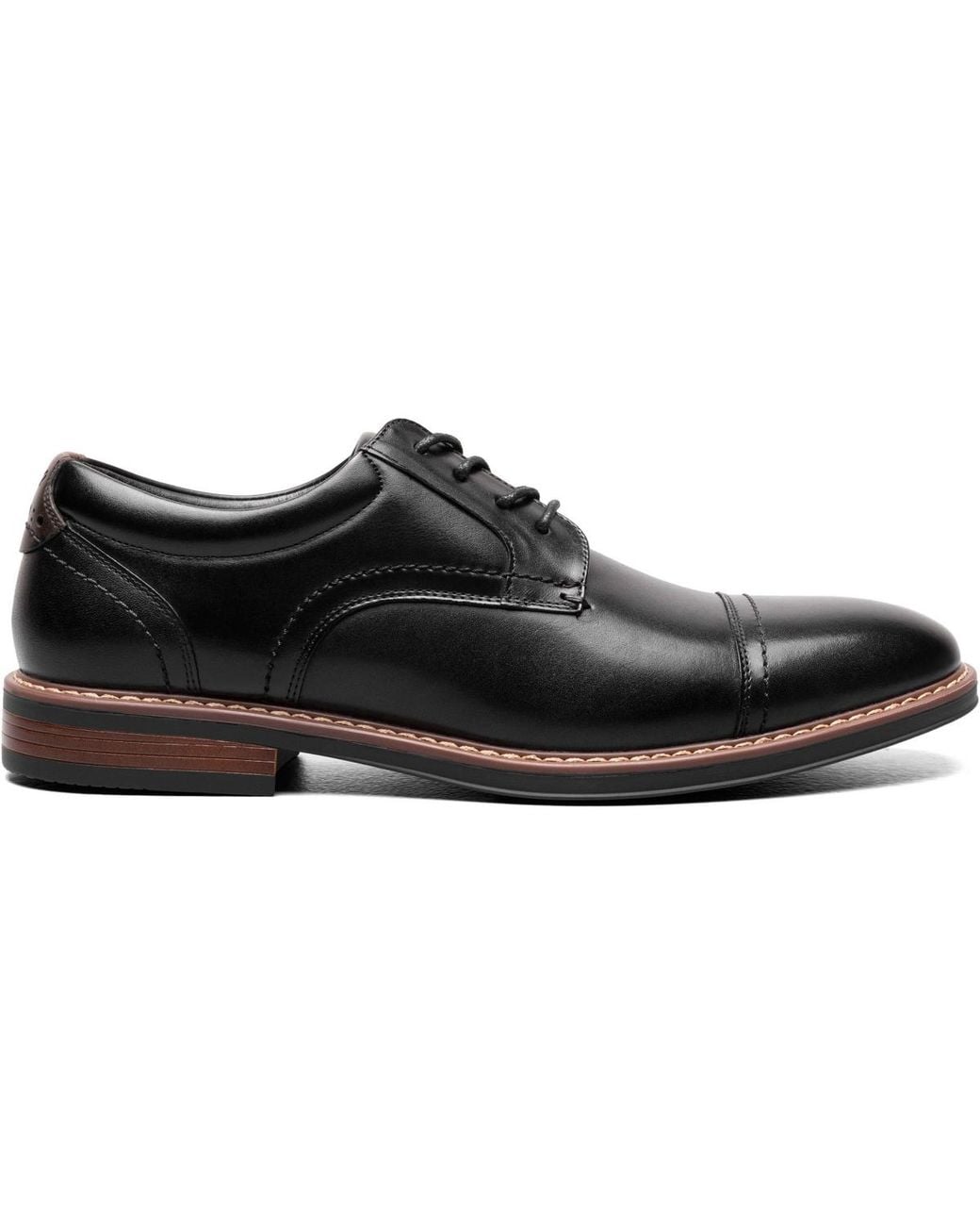 Nunn Bush Black Centro Flex Cap Toe Oxfords for men