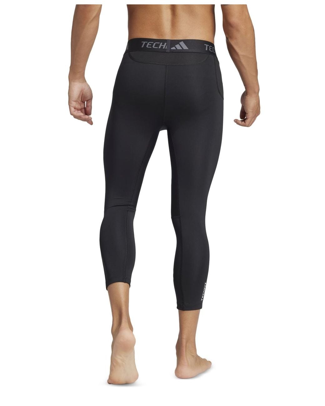 Adidas Black Techfit Compression 3/4 Training Tights for men