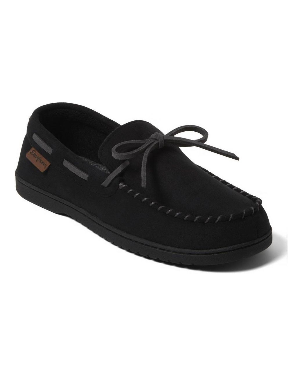 Dearfoams Black Toby Moccasin Slipper