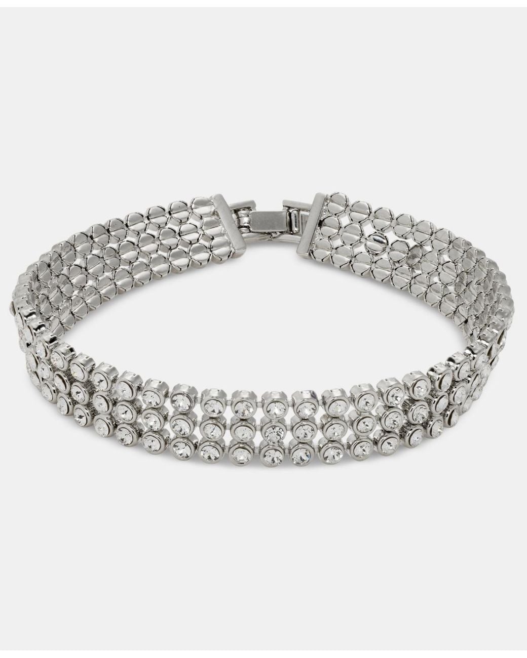 Givenchy Metallic Pave Triple Row Flex Bracelet