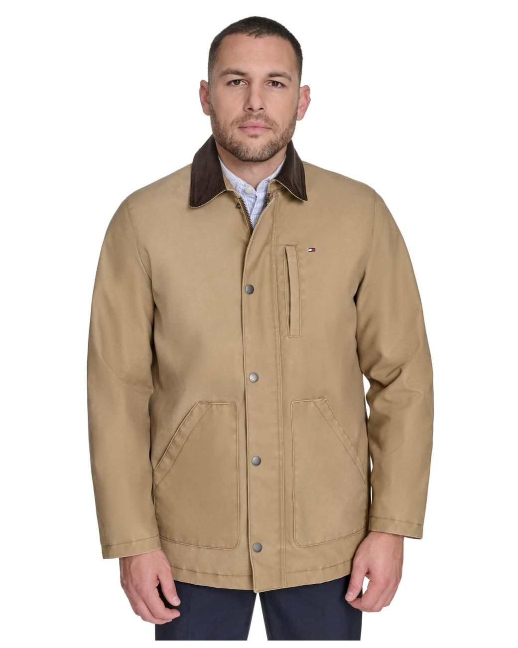 Tommy Hilfiger Natural Collared Barn Coat for men
