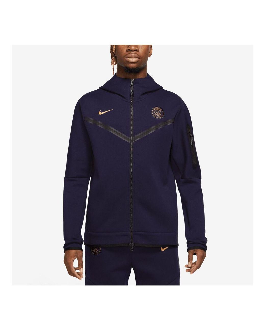 Nike Navy Paris Saint-germain Tech Fleece Full Zip Hoodie Jacket in Blue  for Men | Lyst